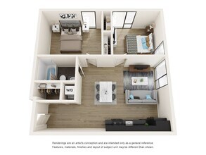 2 Bedrooms, 1 Bathroom 401 floor plan